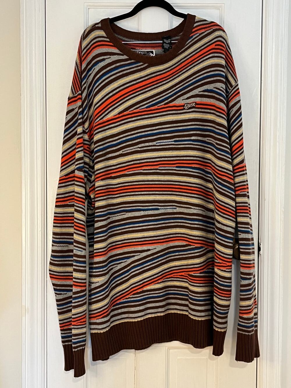 🔥 RARE Vintage Enyce Knit Sweater Striped Y2K 90s Streetwear Hip Hop Retro 3XL